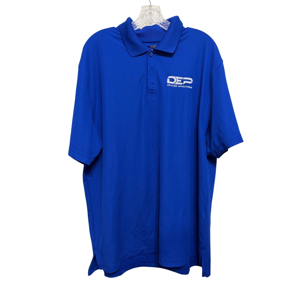 Under Armour Mens Heatgear Polo Shirt XL Blue Short Sleeve Loose Fit Embroidered